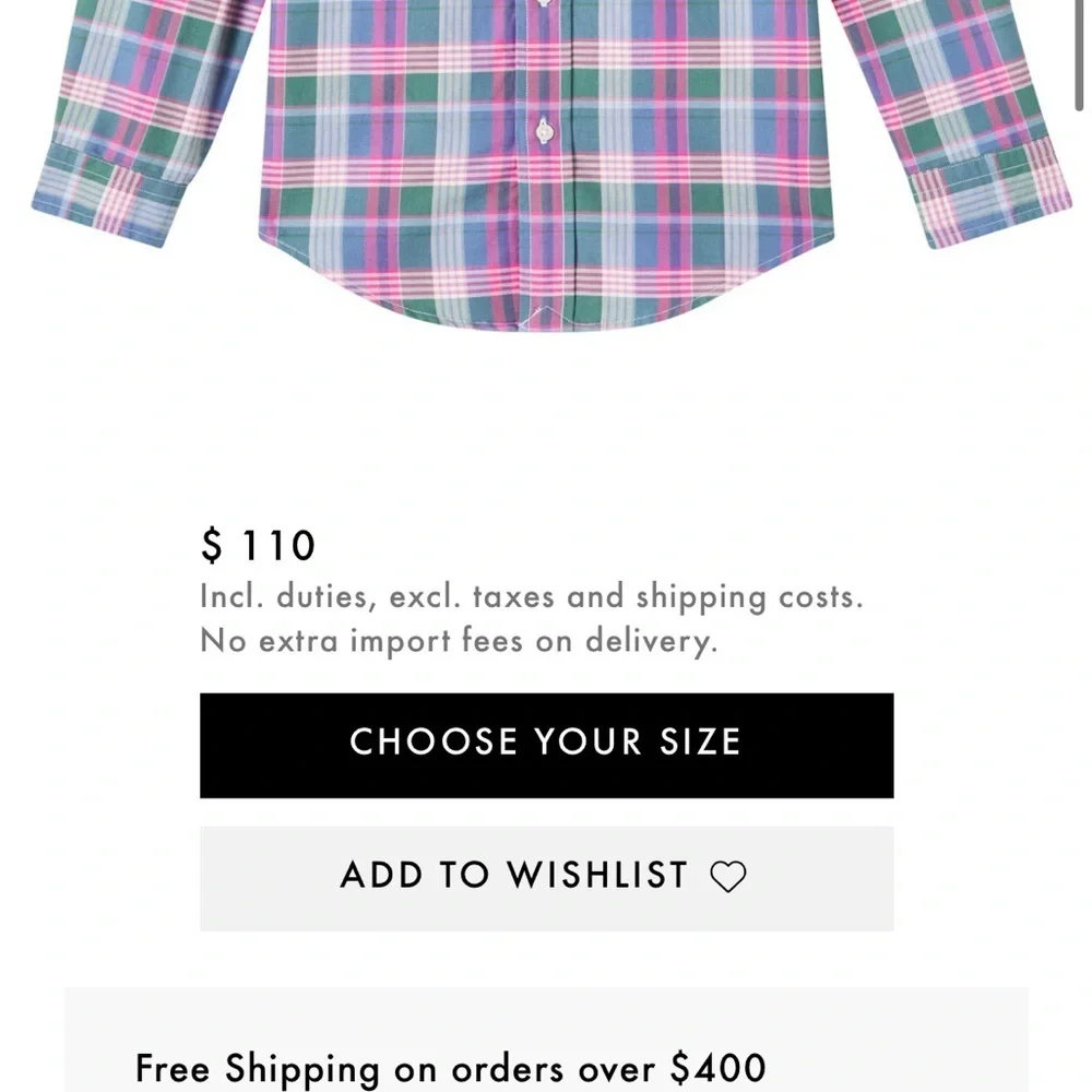 Ralph Lauren Kids Multicolor‎ Plaid Button Down Shirt